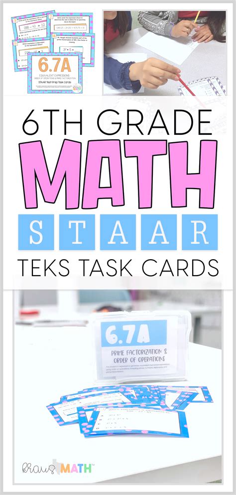 6th Grade Math Staar Test Prep Task Cards Readiness Teks Bundle