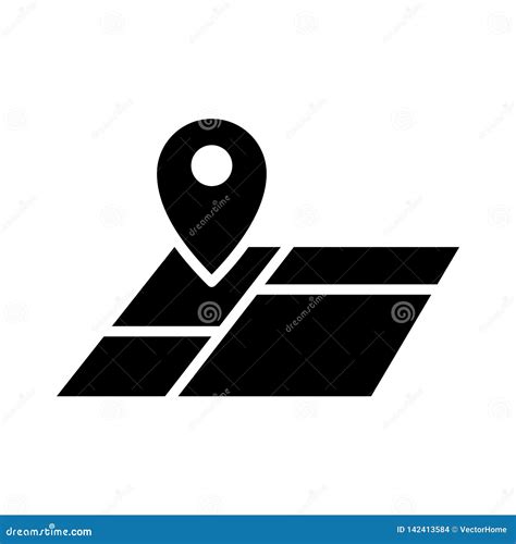 Land On Map Icon On A White Background Cartoon Vector Cartoondealer
