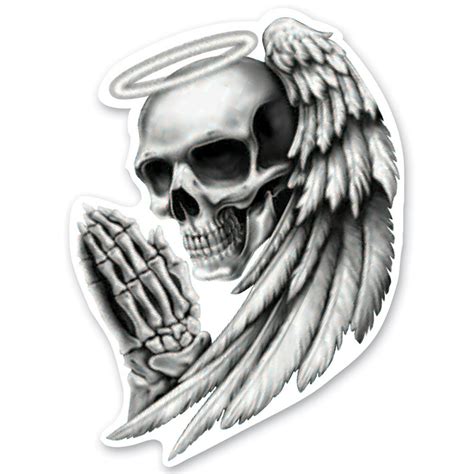 lethal threat mini decal sticker angel skull