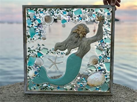 Shop Lilyvictoria Sea Glass Crafts Sea Glass Art Sea Glass Window Art