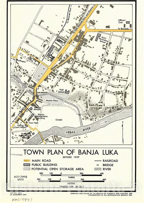 Map Banja Luka Bosnia 1943 Town Plan Of Banja Luka Before 1929
