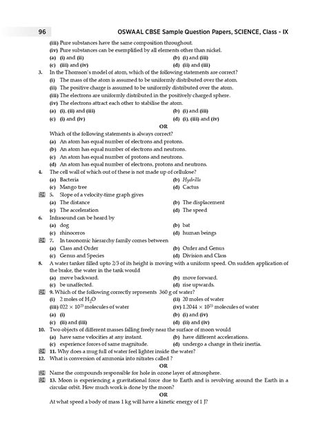 Download Oswaal Cbse Sample Question Papers 4 For Class Ix Science