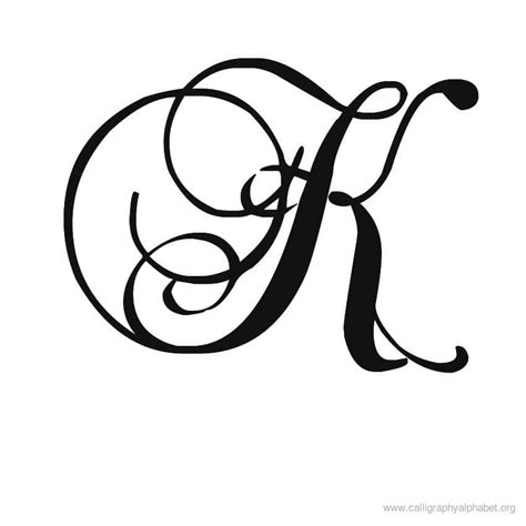 Calligraphy Alphabet Romantic K Calligraphy Alphabet K Calligraphy