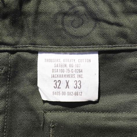 post junk 75 u s army cotton sateen baker pants [dead stock] [w32]