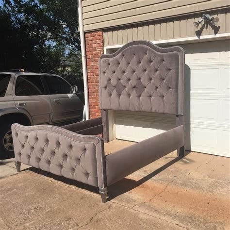 Not available for pickup and same day delivery. Tufted Bed Extra Tall Headboard Footboard Frame California ...