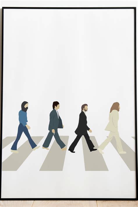 Beatles Abbey Road Art Digital Download Minimalist Illustration Album