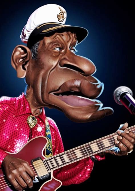 Chuck Berry By Fernando Buigues Celebrity Caricatures Funny