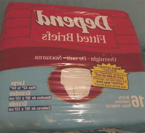 Vintage 1996 Depend Overnight Large Plastic Fitted Brief