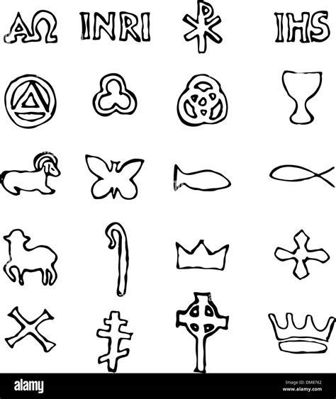Set Of Illustration Of Traditional Christian Symbols Stock Vector Image