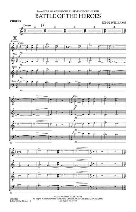 Sheet Music Battle Of The Heroes Orchestra