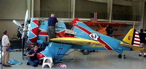 Boeing P 26d Peashooter Replica With The Bright Livery Of The Pursuit