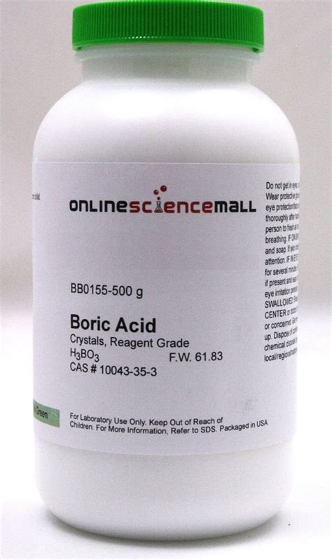 Boric Acid Crystalline Powder 500g Reagent Grade Chemical Reagent