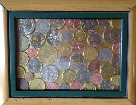 My Smaller Version Of Framing My Foreign Coins I Spray Painted The