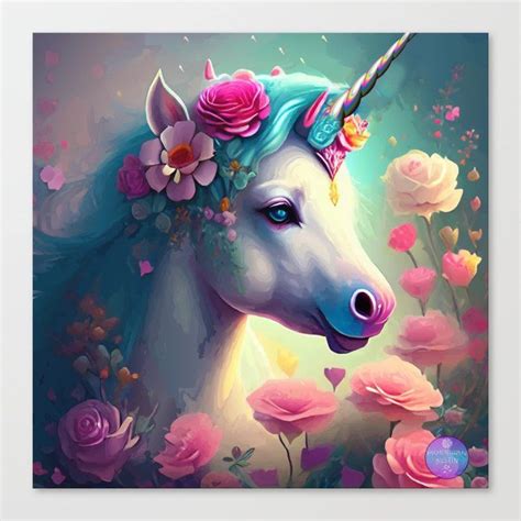 Shop Valentine Unicorn Canvas Print By Morriganaustin On Society