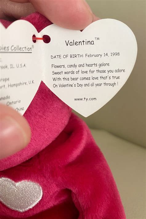 Rare Retired Ty Beanie Baby Valentina With Tag Mistakes And Hologram