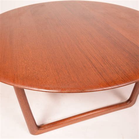 Barba corsini pedrera coffee table in brass for gubi. Solid Teak Danish Modern Round Coffee Table by Povl ...