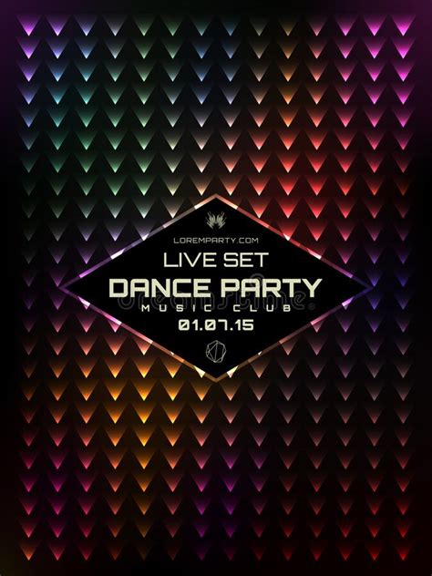 Dance Music Flyer Template Vector Abstract Background Dark Colorful