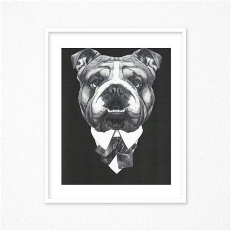 Black And White Fashion Mafia Hipster Animals Dog Poster Hipster