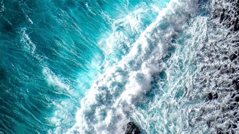 Download Wallpaper 1920x1080 Ocean Wave Foam Surf Aerial View
