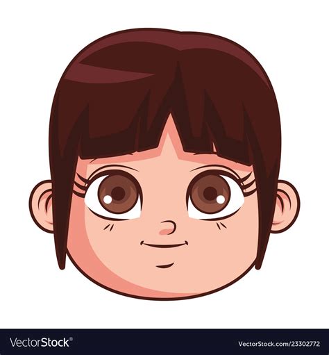 Cute Girl Face Cartoon Royalty Free Vector Image