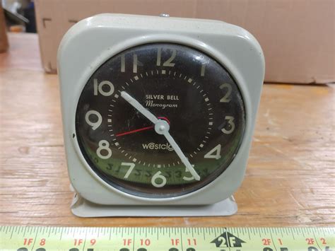 Vintage Westclox Silver Bell Monogram Alarm Clock