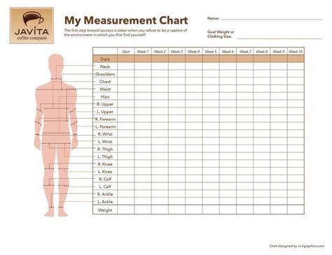 Free Body Measurement Chart Health And Fitness That I Love Pinterest