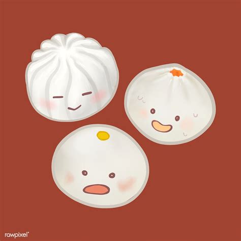 Cute Chinese Steamed Buns Illustration Premium Image By Free Illustration Images