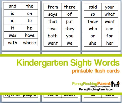 My cut out flashcards have an arrow shape and activities with sight words flashcards. PPP Pick: Printable Kindergarten Sight Word Flash Cards