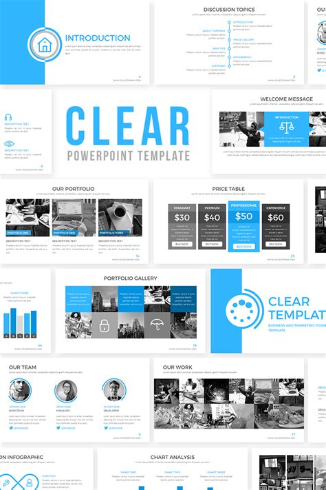 Clear Presentation Powerpoint Template 65722
