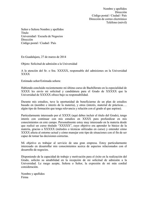Ejemplo De Carta Para Solicitar Ingreso A La Universidad Compartir Cartas