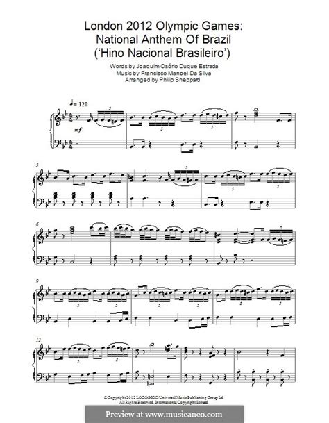 Brazilian National Anthem By Fmd Silva Sheet Music On Musicaneo