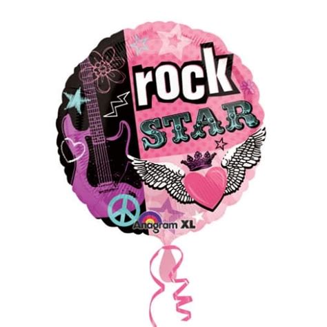 18 Pink Rock Star All Occasion Foil Balloon Balloon Warehouse