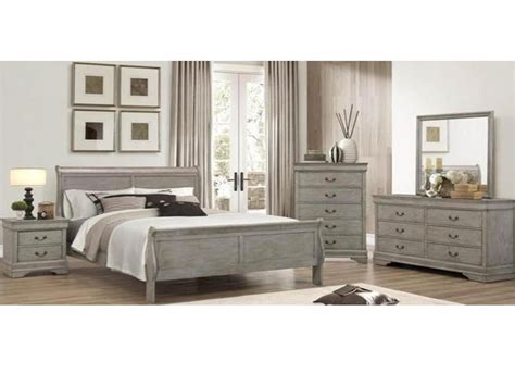 Louis Phillip Grey Sleigh Bed Set Absolute Discount Mattress And Furniture