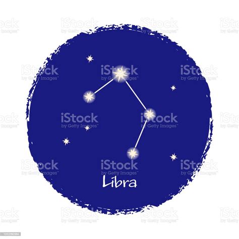 Libra Zodiac Constellation Sign On Dark Background Stock Illustration