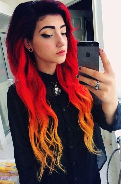 Hair Popular Cute Piercing Red Hair Cute Girl Long Hair