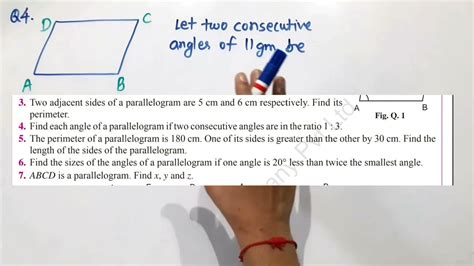 Find Each Angle Of A Parallelogram If Two Consecutive Angles Are In The
