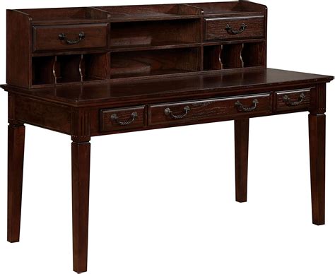 Tami Dark Walnut Wood Writing Desk Whutch By Furniture Of