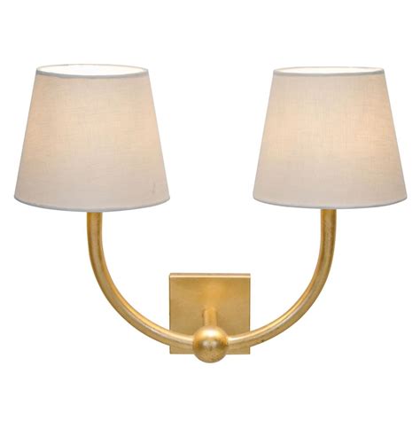 Damon Hollywood Regency Gold Double Wall Sconce Kathy Kuo Home