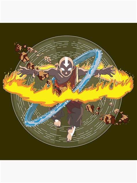Avatar Aang Bending All Elements Photographic Print For Sale By