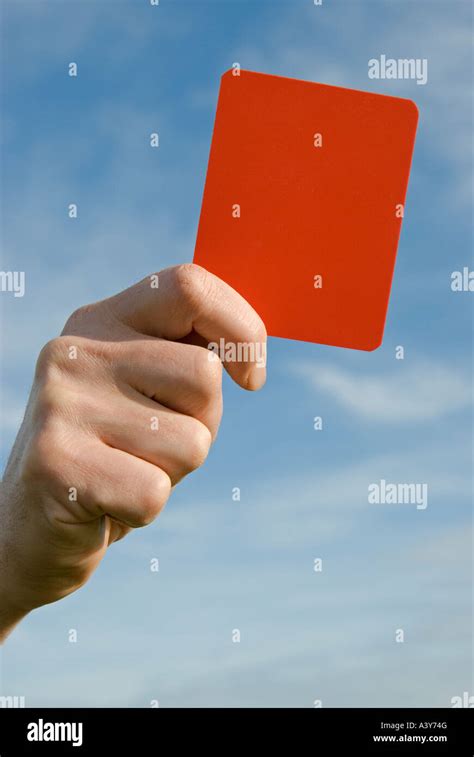 Close Up Of Referee Showing Red Card Stock Photo Alamy