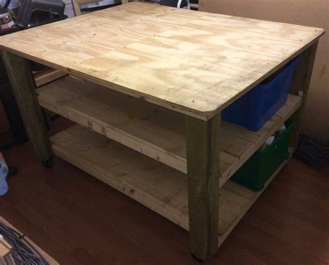 Custom Made Heavy Duty Solid Timber Moveable Workbench In Elgin