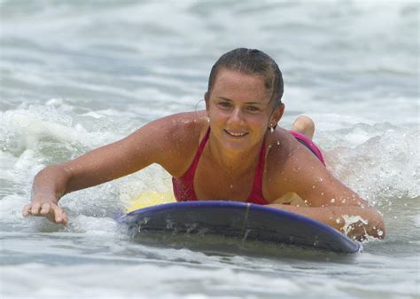 Daniela Hantuchova Bikini Beach Surfing Candids In Brisbane Australia