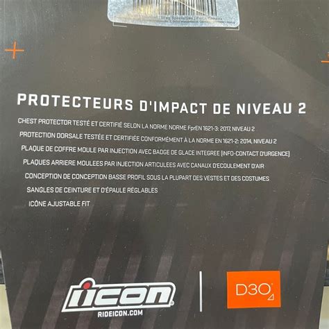 Icon D30 Level 2 Impact Protection Vest Black Size Lxl 2702 0232 Ebay