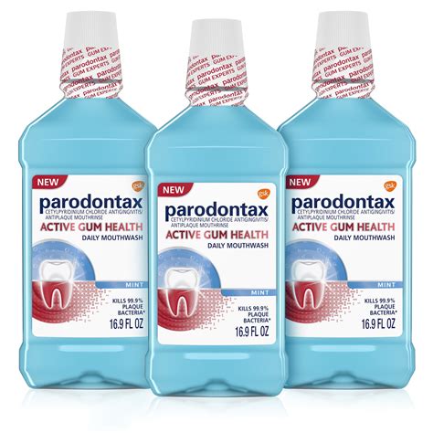 Parodontax Active Gum Health Mouthwash Mint 3x169 Fl Oz