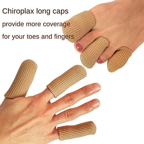 Chiroplax Gel Finger Toe Cap Sleeve 5 Long Caps 1 Pouch Toe