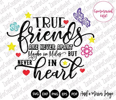 True Friends Are Never Apart Svg Friendship Svg Friends Svg Etsy