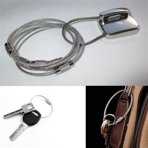 Stainless Steel Wire Keychain Cable Key Ring Chain Outdoor Luggage Tag