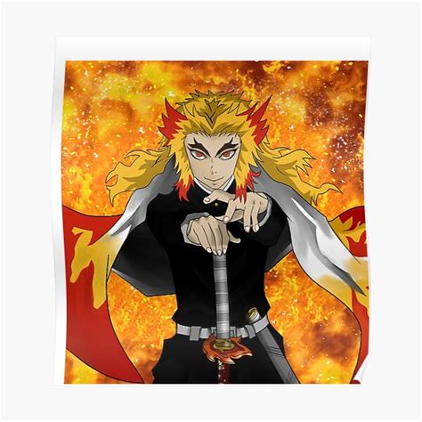 Rengoku From Demon Slayer Poster By Vace221 Redbubble