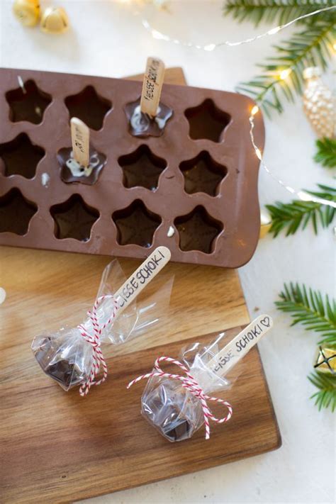 Diy Geschenk Schokolade Am Stiel Für Heiße Schokolade Trytrytry Weihnachtsbasteln