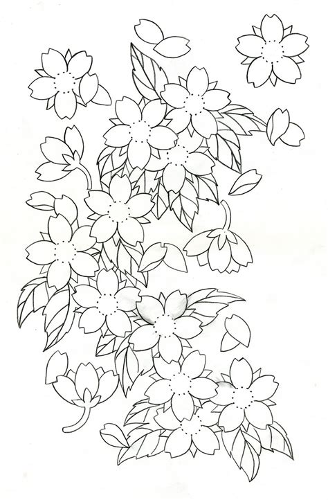 Cherry Blossom Drawing Outline At Getdrawings Free Download